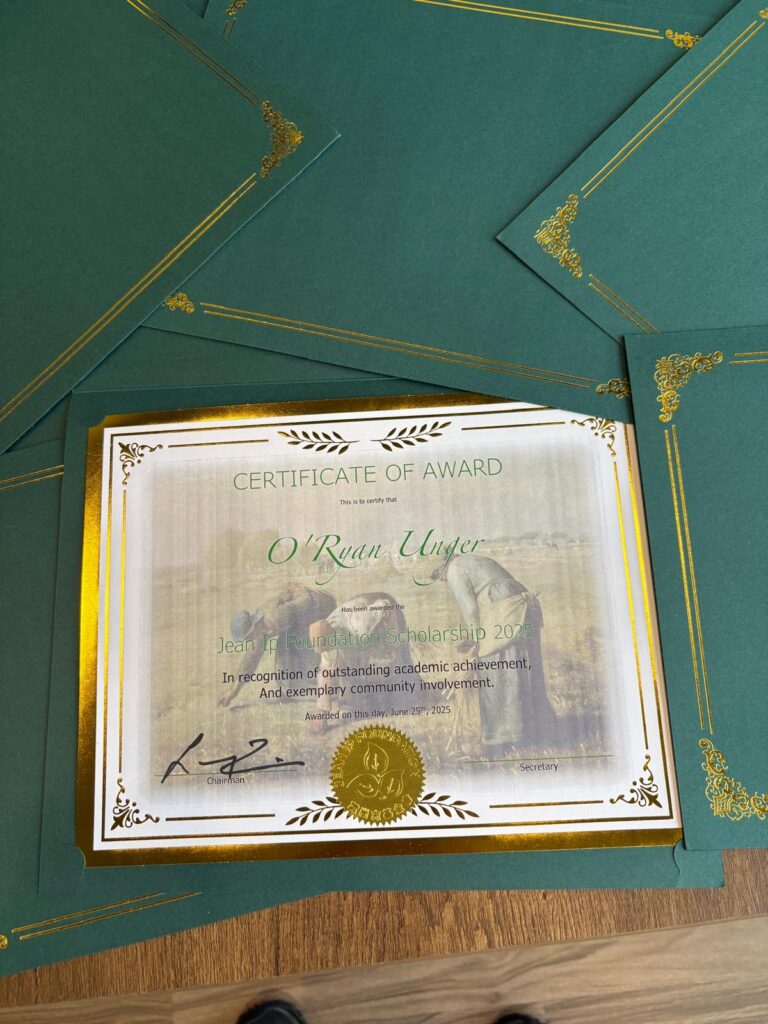 Jean Ip Foundation Scholarship 2025 Recipients